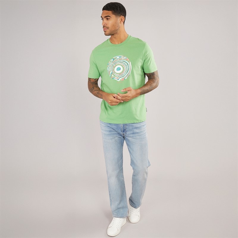 Ben Sherman Herre Trippy Target T-shirts Grøn - Billede 4
