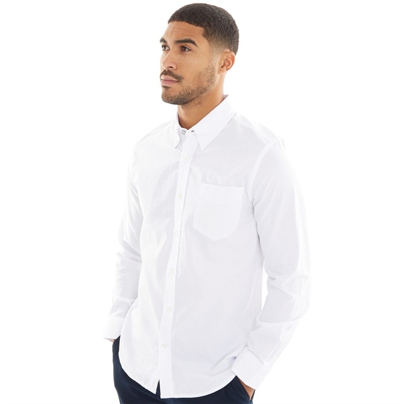 Ben Sherman Herre Oxford Langærmet shirts Hvid - Billede 1