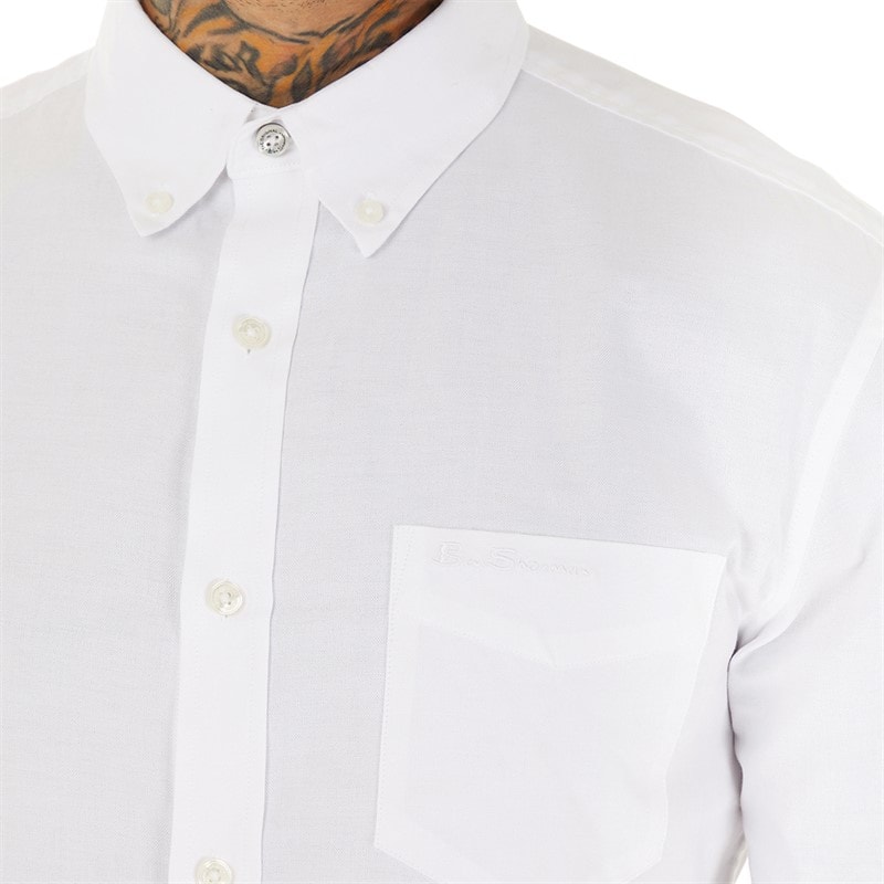 Ben Sherman Herre Oxford Langærmet shirts Hvid - Billede 3