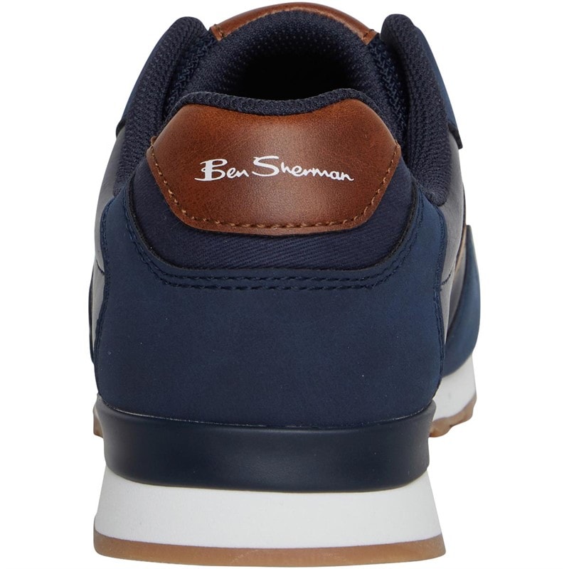Ben Sherman Herre Owen Retro Træningssko Blå/Tan - Billede 3