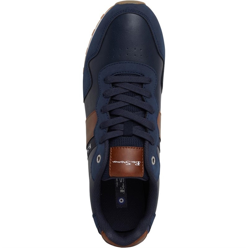 Ben Sherman Herre Owen Retro Træningssko Blå/Tan - Billede 4
