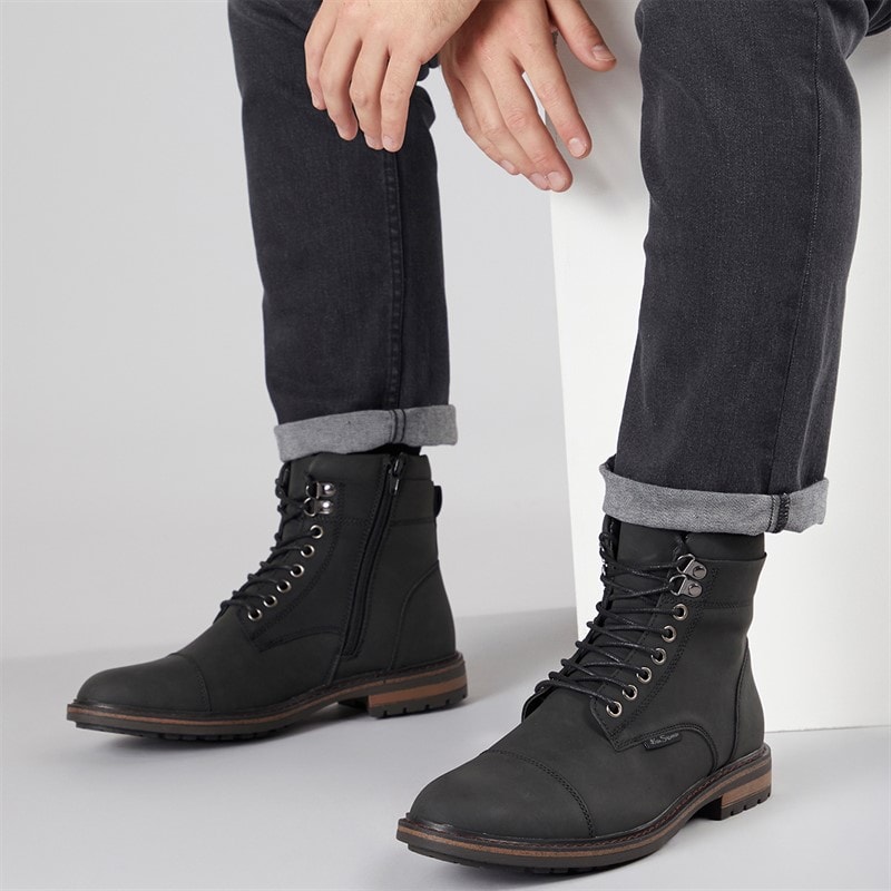 Ben Sherman Herre Bonneville Snørebåndsstøvler Sort