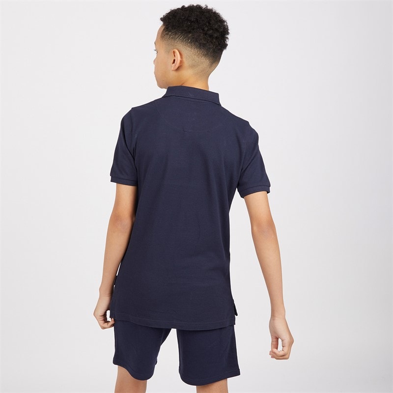 Ben Sherman Drenge script polo skjorte og shorts sæt Navy Blazer - Billede 2