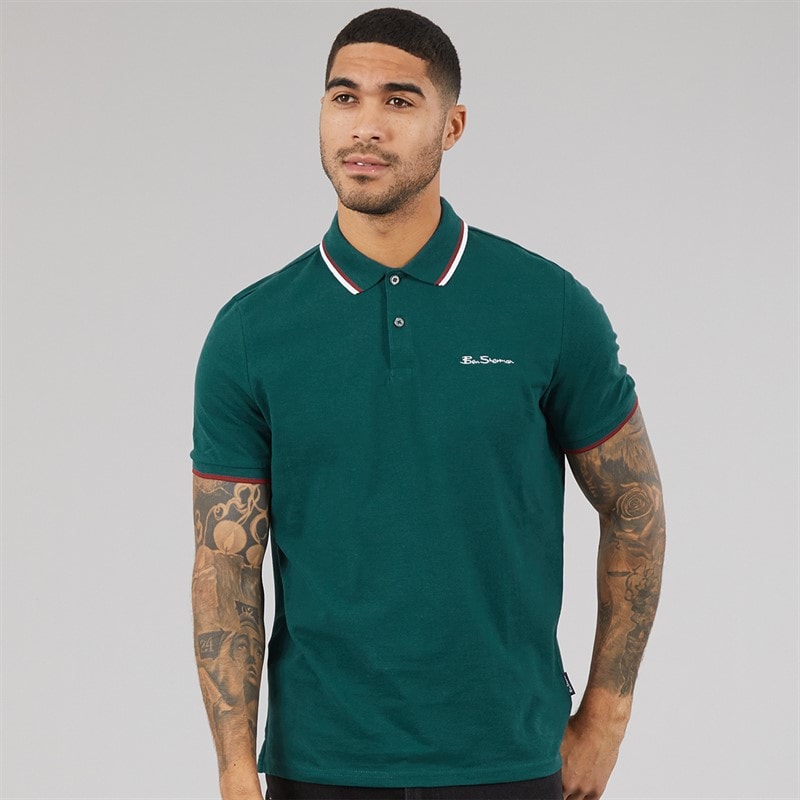 Ben Sherman Herre tværstribet polo skjorte Jade