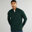 Ben Sherman Herre 1/4 lynlås Høj Hals Trøje Mørkegrøn
