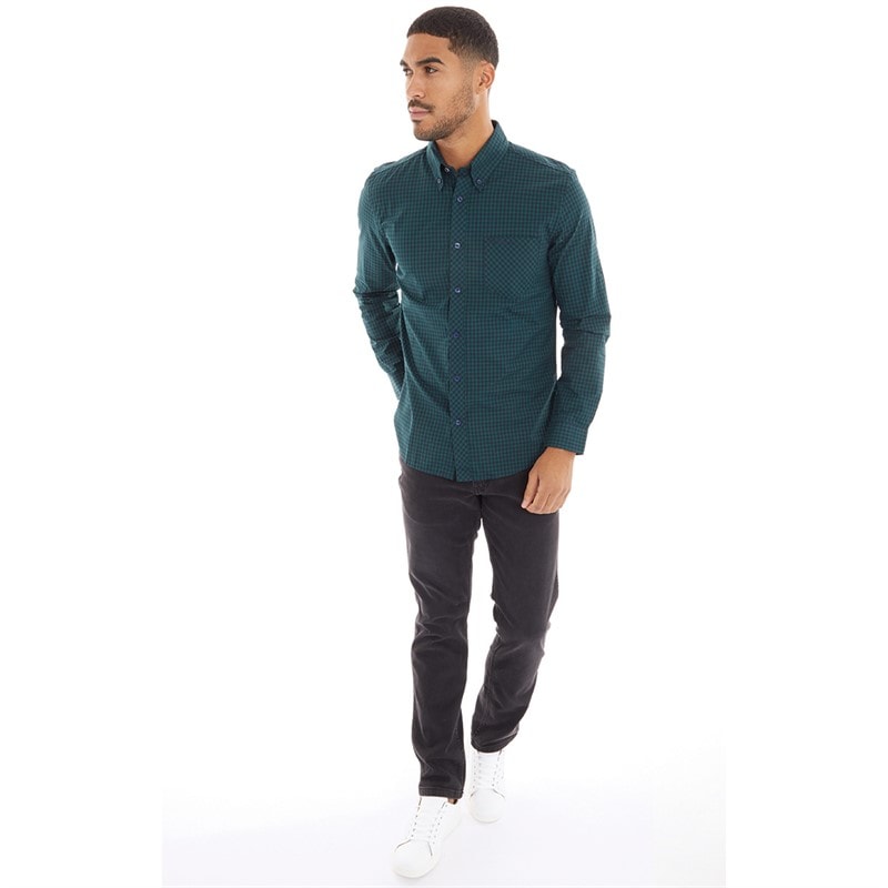 Ben Sherman Herre Gingham Langærmet shirts Grøn - Billede 4