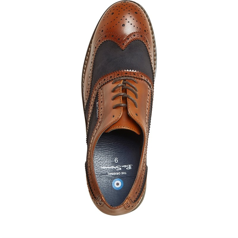Ben Sherman Herresko Terrence Oxford Brogue Tan Burnish/Navy - Billede 4
