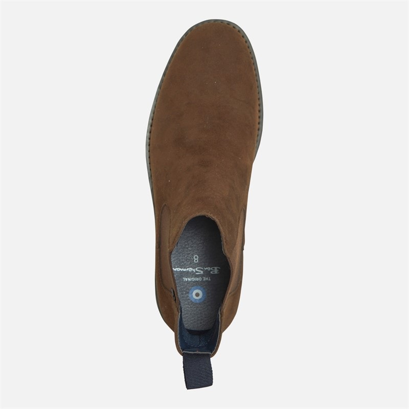 Ben Sherman Herre Chelsea Støvler Brun IMI Ruskind - Billede 4
