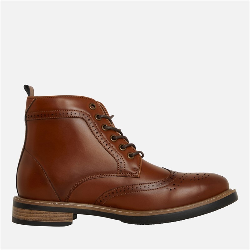 Ben Sherman Herresko Templeton Brogue Støvler Brun Poleret - Billede 5