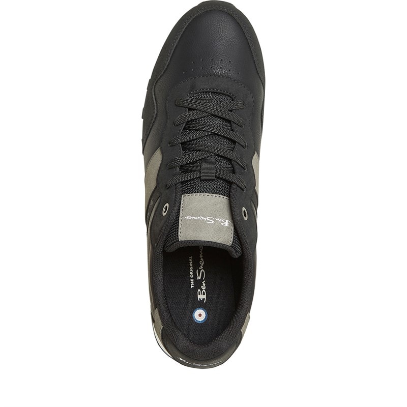 Ben Sherman Herre Owen Retro Sneakers Sort/Grå - Billede 4