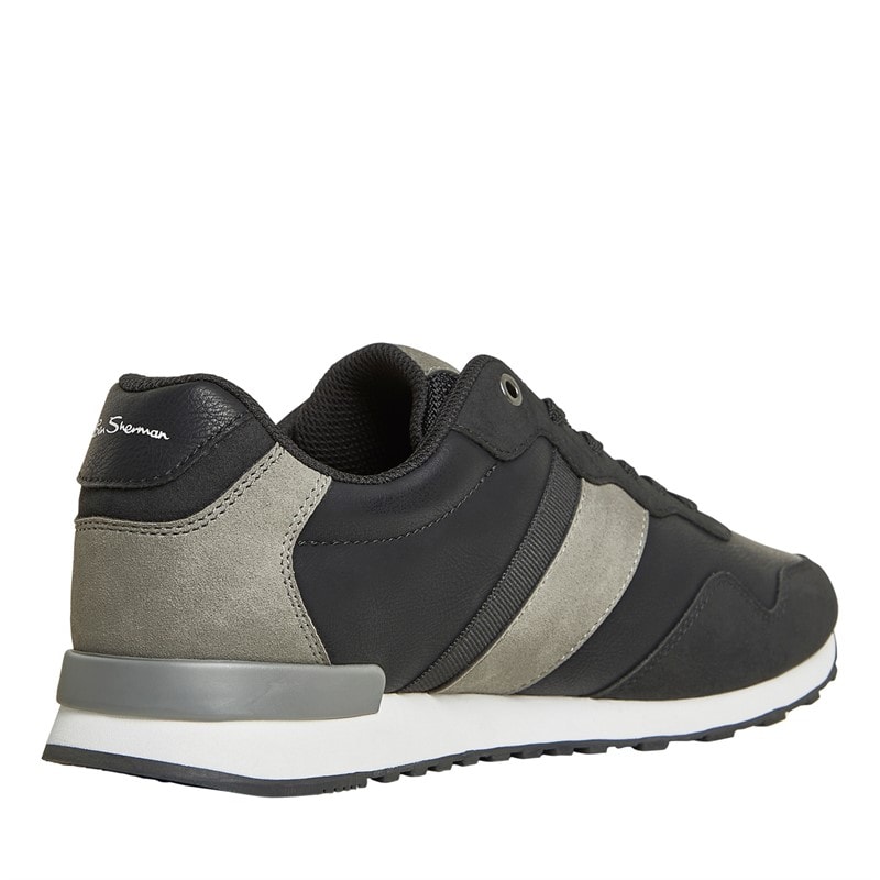 Ben Sherman Herre Owen Retro Sneakers Sort/Grå - Billede 5