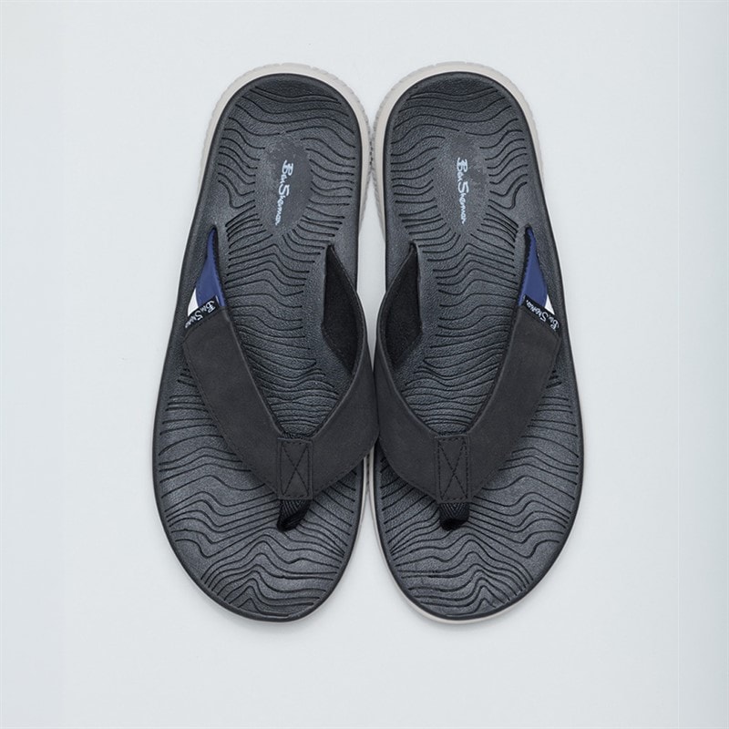 Ben Sherman Herre Surfside Flip Flops Sort - Billede 3