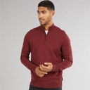 Ben Sherman Herre 1/4 Zip Funnel Neck Jumper Vin