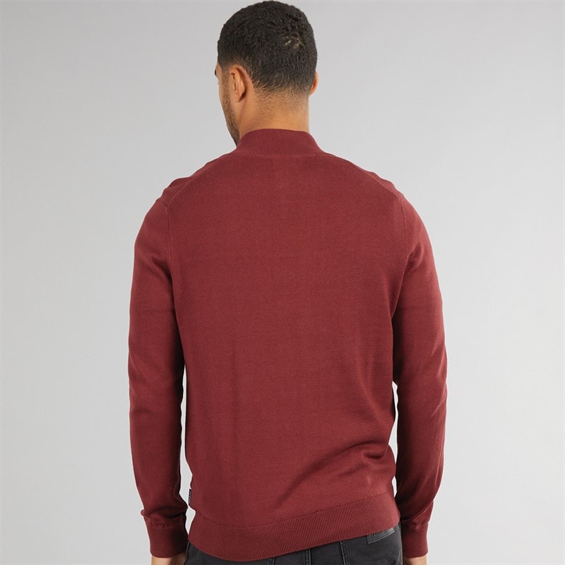 Ben Sherman Herre 1/4 Zip Funnel Neck Jumper Vin - Billede 2