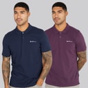 Ben Sherman Herre to pak ensfarvede poloskjorter Plum/Dark Navy