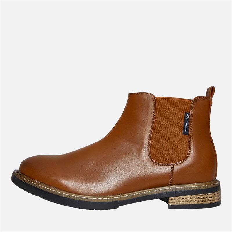 Ben Sherman Herre Tribute Chelsea Støvler Ny Tan Burnish - Billede 1