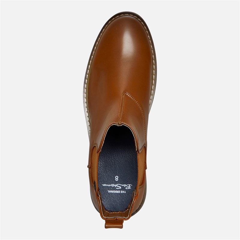 Ben Sherman Herre Tribute Chelsea Støvler Ny Tan Burnish - Billede 4