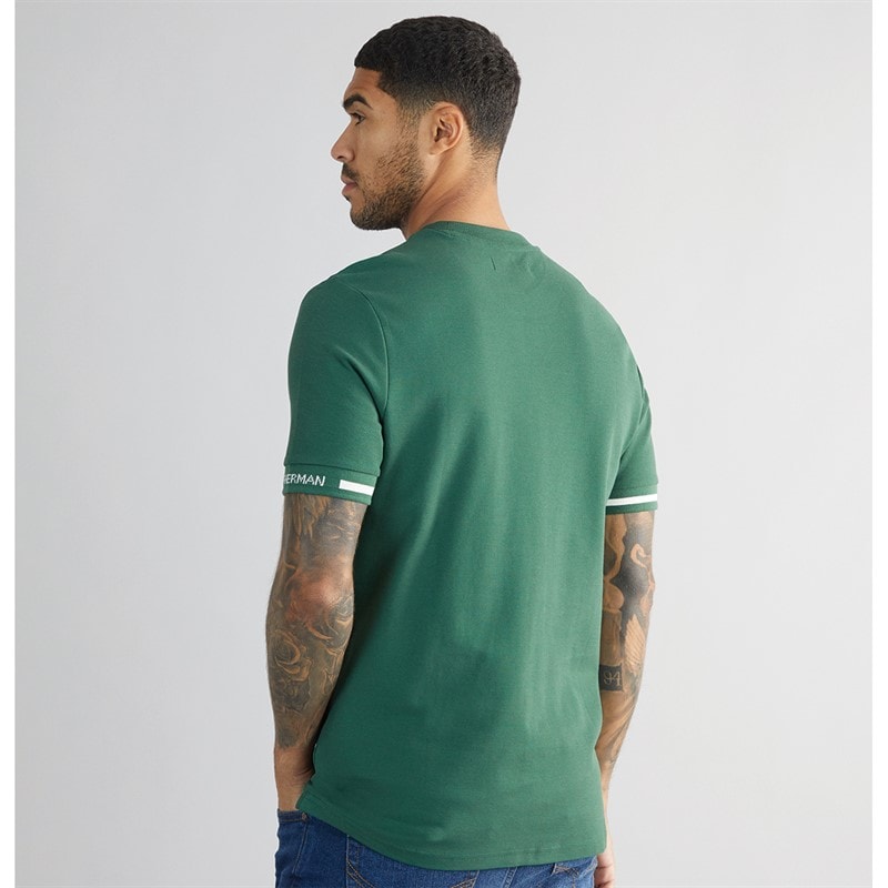 Ben Sherman Herre Pique T-Shirt Grøn - Billede 2