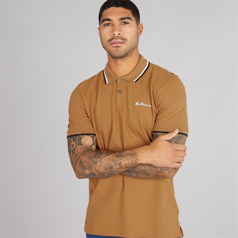 Ben Sherman Herre tvillingippede polo Light Brown