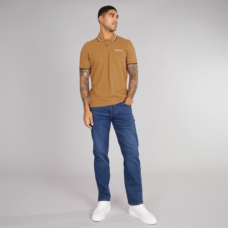 Ben Sherman Herre tvillingippede polo Light Brown - Billede 3