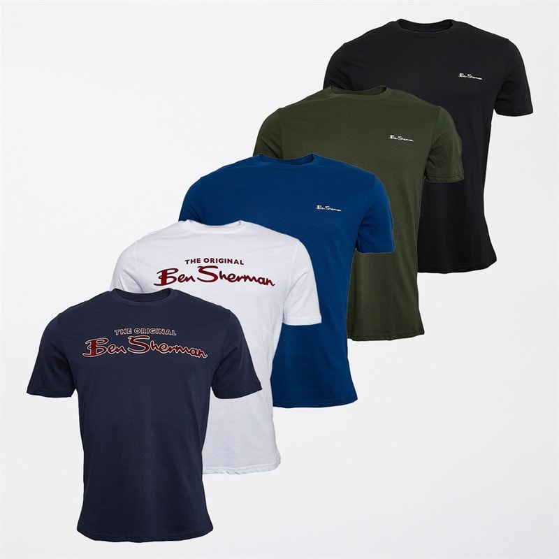 Ben Sherman Herre fem pak t shirts Multi - Billede 1