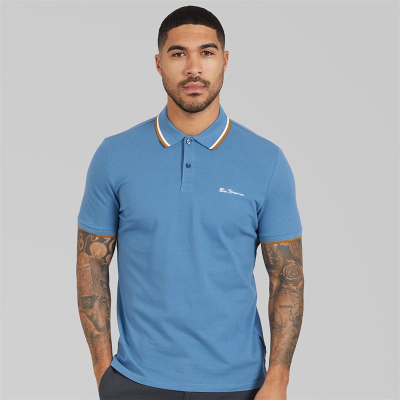 Ben Sherman Herre tvilling stribet polo shirt Airforce