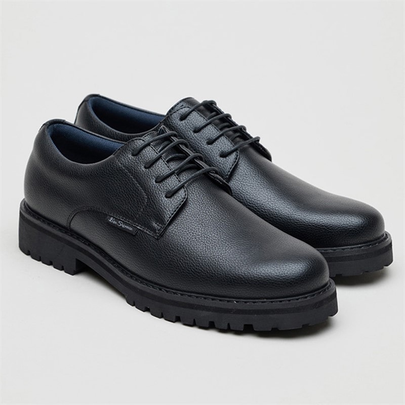 Ben Sherman Herresko Chesterley Derby Black Grainy Pu - Billede 2