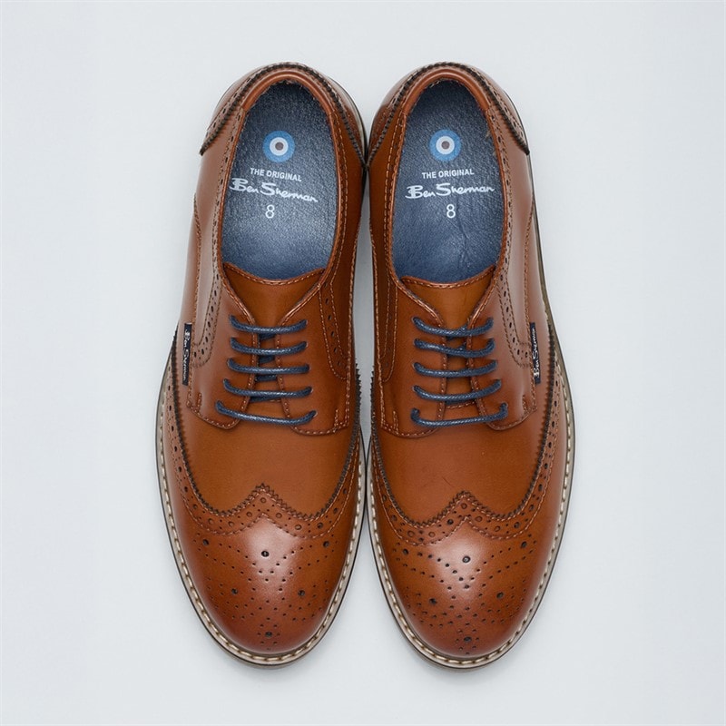 Ben Sherman Herre Triumph II Brogue Sko Burnished Tan - Billede 3