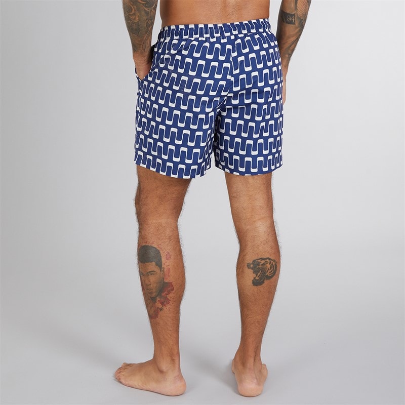 Ben Sherman Herre Resort Geo Svømmebukser Navy - Billede 2
