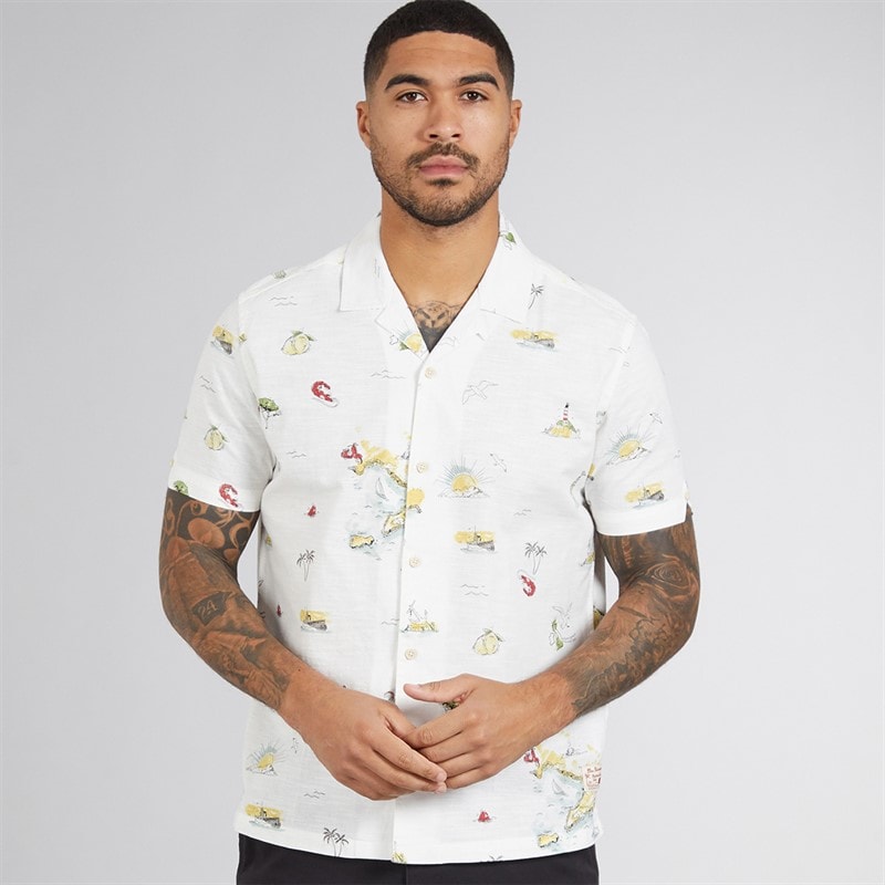 Ben Sherman Herreskortærmet Brighton til Amalfi skjorte Snow White