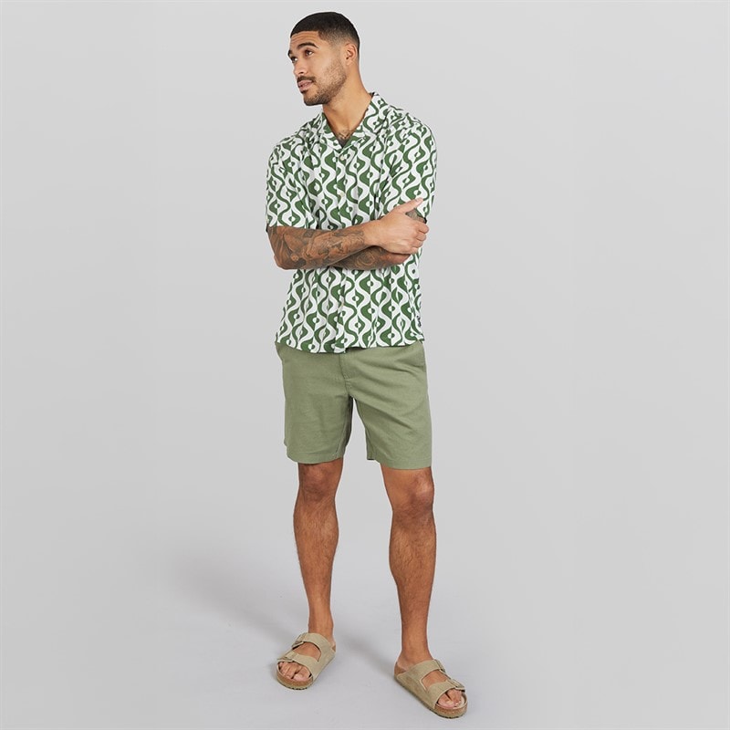 Ben Sherman Herre Kortærmet Carnaby Geo Skjorte Forest - Billede 4