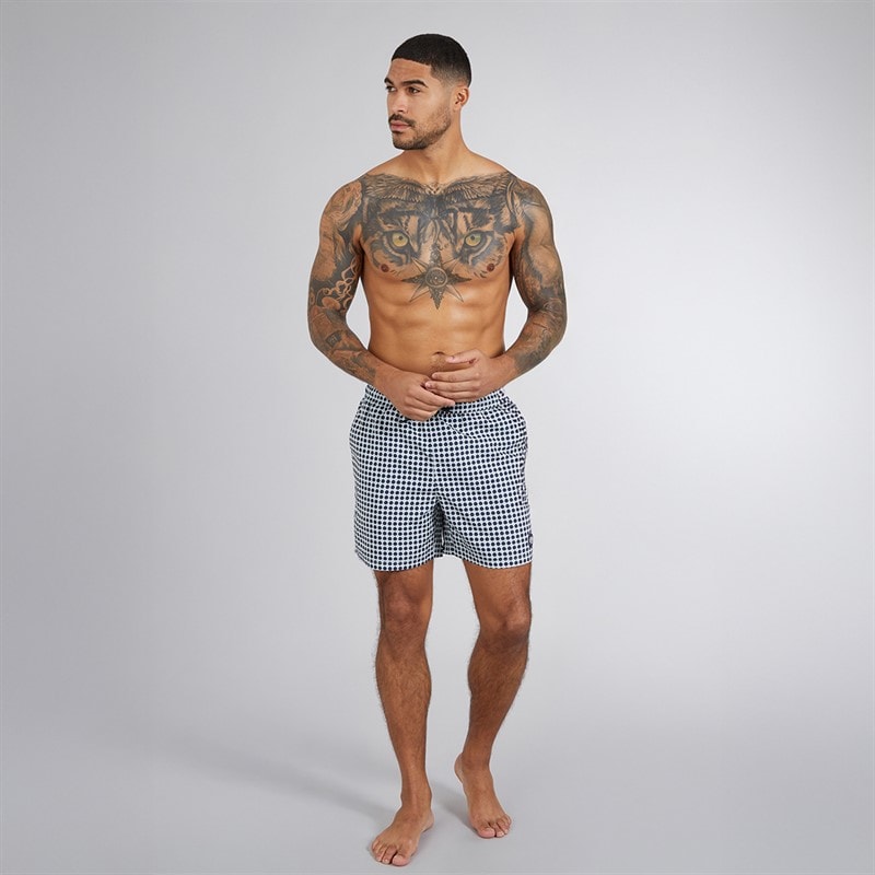 Ben Sherman Herre Spot Geo Badebukser Navy - Billede 4
