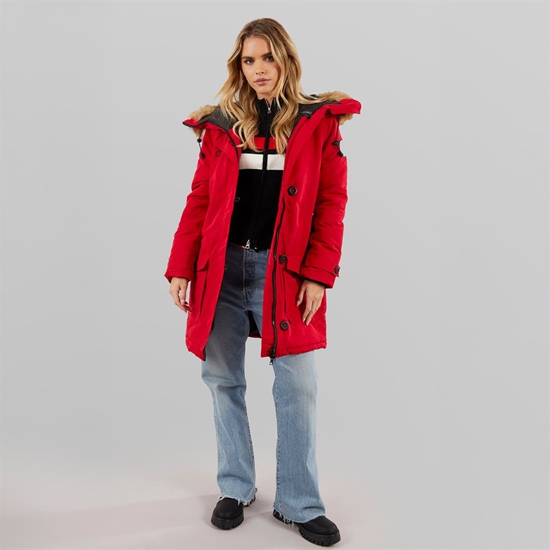 Brave Soul Damer Jacobs Parka Intens Rød - Billede 4
