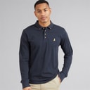 Brave Soul Herre Polo Shirt Med Lange Ærmer Dark Navy