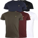 Brave Soul Herre Russel 5-pak T-shirts Sort/Hvid/Blå/Khaki/Burgunder