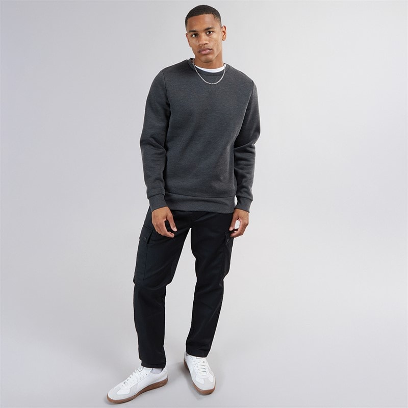 Brave Soul Herre Crew Neck Sweatshirt Mørk Antracit Melange - Billede 4