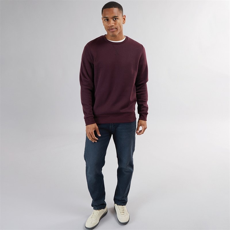 Brave Soul Herre Rundhals Sweatshirt Bourgogne - Billede 4