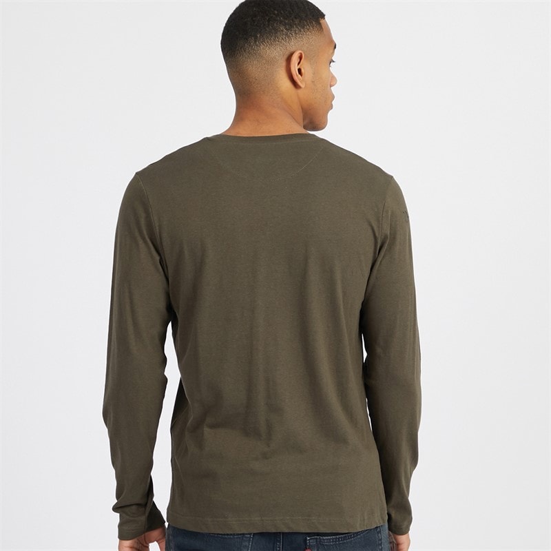 Brave Soul Herre Supreme Rundhals Langærmet T-shirt Khaki - Billede 2