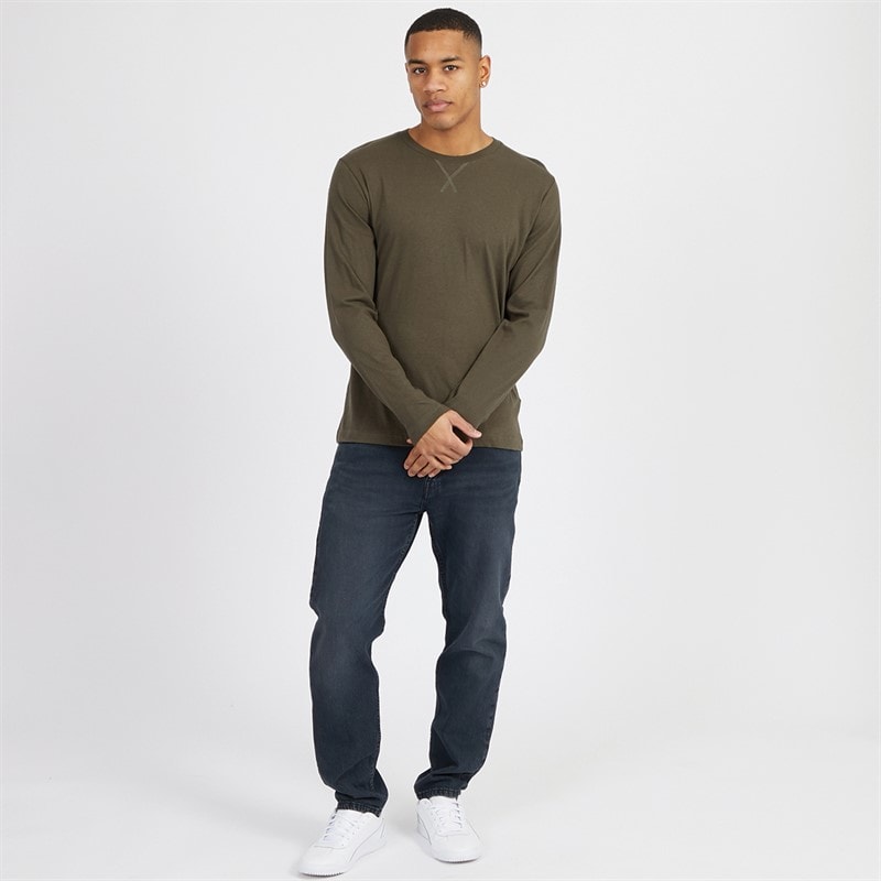 Brave Soul Herre Supreme Rundhals Langærmet T-shirt Khaki - Billede 3