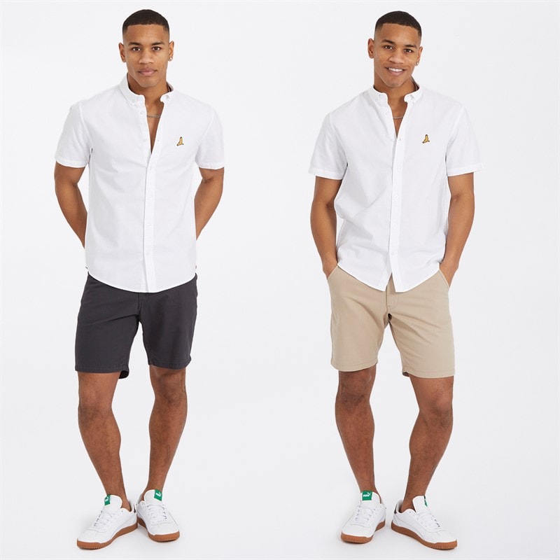 Brave Soul Herre Hansen Chino Shorts Topak Dark Navy/Stone - Billede 4