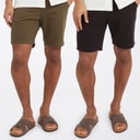 Brave Soul Herre Hansen To-pak Chino Shorts Sort/Khaki
