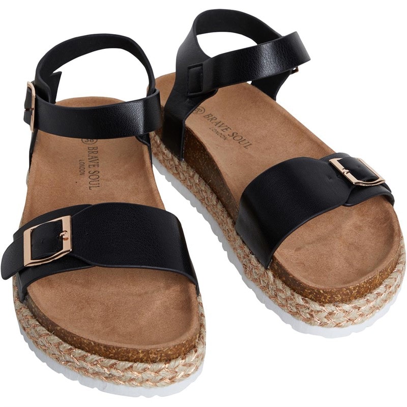 Brave Soul Platforme Sandaler med Ankelrem Sorte til Kvinder - Billede 2