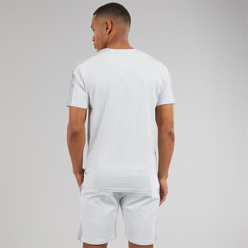 Brave Soul Herre Rowan T-shirt Og Shorts Sæt Baby Blue/Light Grey Marl - Billede 2