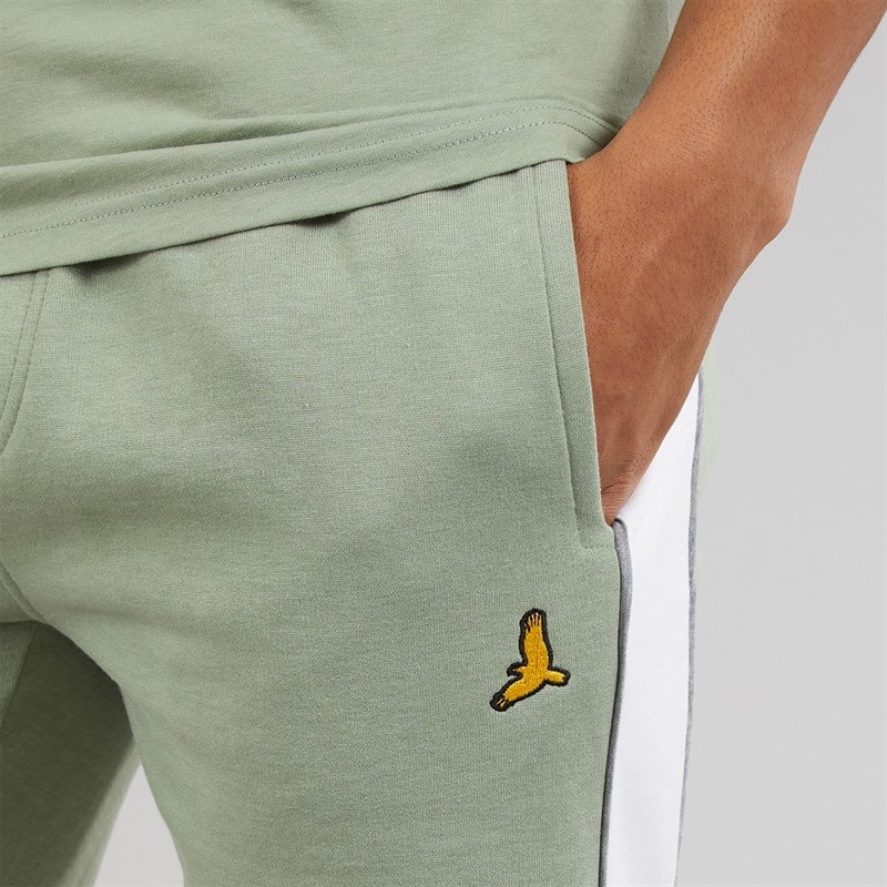 Brave Soul Herre Rowan T-shirt Og Shorts Sæt Mint Green/Optic White - Billede 5