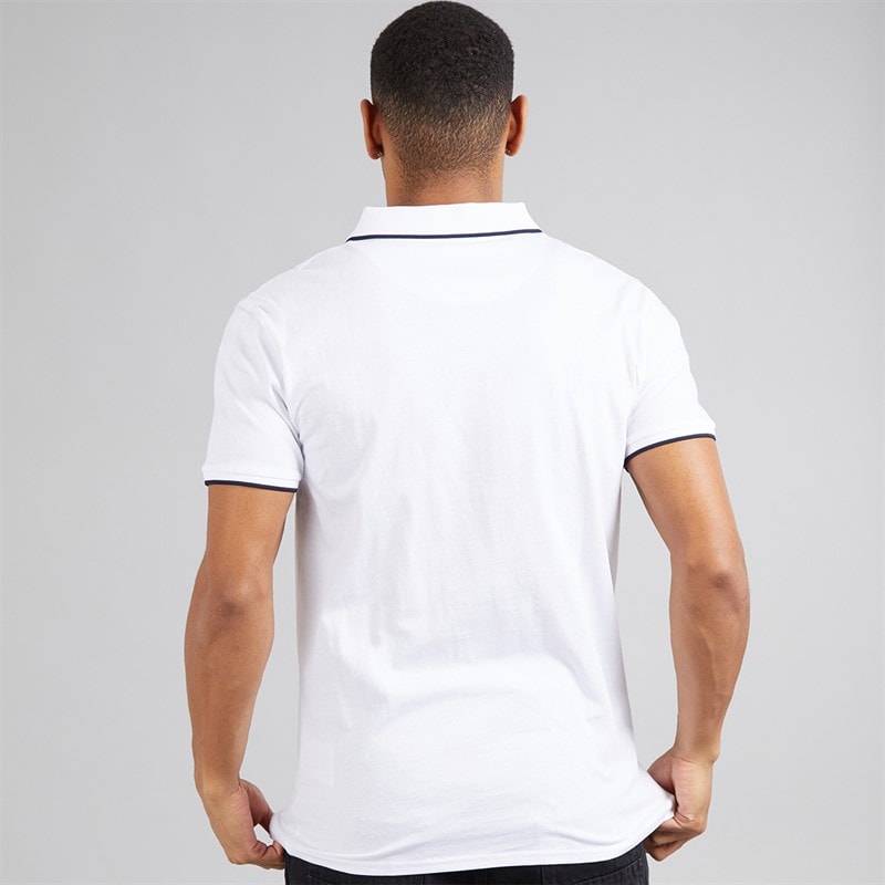 Brave Soul Herre Ferrat Polo Shirt Optic White/Navy - Billede 2