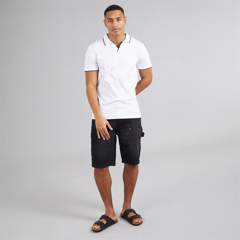 Brave Soul Herre Ferrat Polo Shirt Optic White/Navy - Billede 3