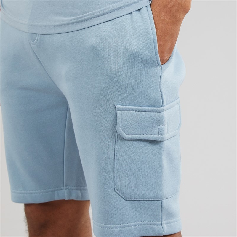 Brave Soul Herre Linus T-shirt og shorts sæt Sæt Steel Blue - Billede 5