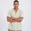 Brave Soul Herre Mono Logo Grafik T-shirt Ecru/Sage Green