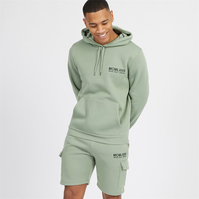 Brave Soul Herre Optimise Hættetrøje Og Shorts Sæt Mint - Billede 1