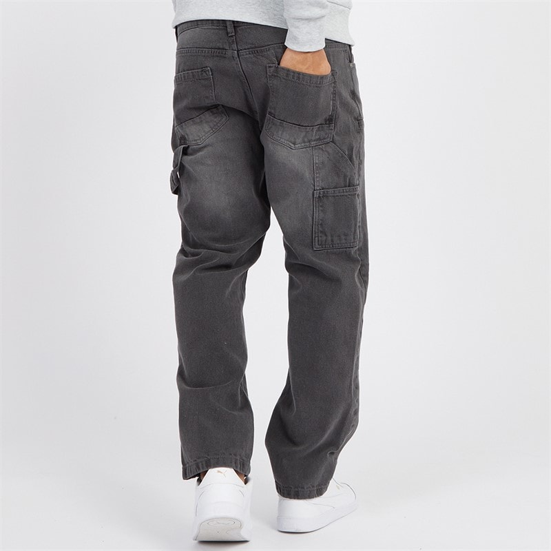 Brave Soul Herre Joiner Carpenter Løstsiddende Jeans Grå Vask - Billede 2